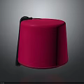 Stylish Red Fashionable Hat with Black Band Around Edge Modern Design Accessory
