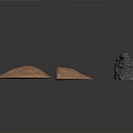 Light Brown Flat Wood Stone Pieces And Dark Stacked Stone Structure