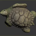 Turtle Shaped Decorative Ornament For Home Furniture With Green Brown Textured Shell