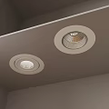 Two Modern Recessed Lights In Gray Ceiling With White Trim And Grid Pattern Interior Lighting 3d model