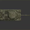 Military Tank With Heavy Duty Tracks Long Barrel Cannon And Detailed Armored Turret Design