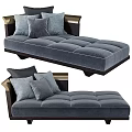 Gray Velvet Chaise Lounge With Plush Pillows And Metallic Armrests Modern Design