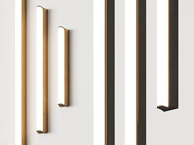 Modern Brass Wall Sconces With Slim Linear Design For Elegant Interior Decor 3d model