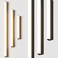 Modern Brass Wall Sconces With Slim Linear Design For Elegant Interior Decor 3d model