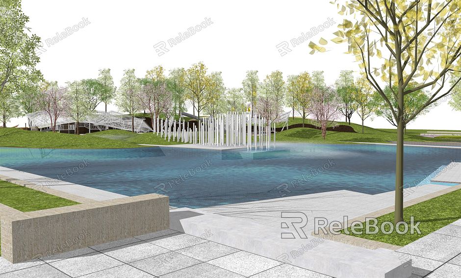 Modern Park Park Landscape model