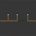 Scenic Landscape With Brick And Black Metal Fence Featuring White Pillar Tops
