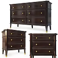 Elegant Entryway Cabinet And Side Cabinet With Dark Brown Finish Golden Knobs And Sturdy Legs
