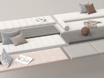 Modern Sectional Sofa With Neutral Cushions Throw Pillows And Decorative Accents 3d model