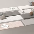 Modern Sectional Sofa With Neutral Cushions Throw Pillows And Decorative Accents