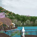 Scenic Mountain View Homestay Building With Lush Forest Purple Flowers And Pool