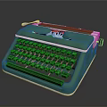 Vintage Green Typewriter With Retro Style Classic Design For Household Use
