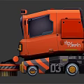 3D Rendered Orange Cartoon Style Computer Case With Black Details And Modern Design