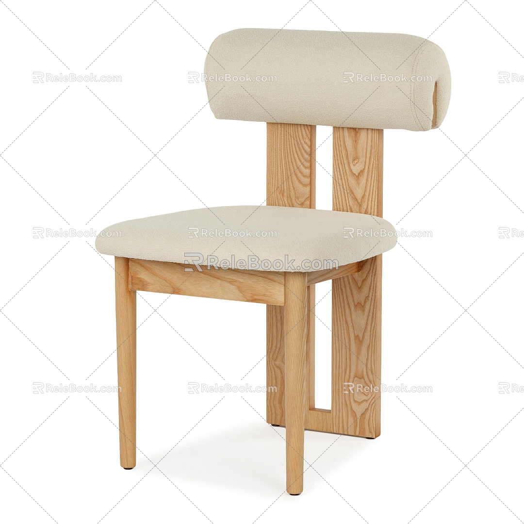 Cream style dining chair 3d model