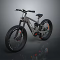 Gray Electric Mountain Bicycle With Modern Design And Wide Off Road Tires
