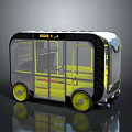 minibus minivan driverless bus school bus van box car 3d model