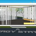 Modern Park Landscape Design With Basketball Court Walking Path Green Lawn And Trees