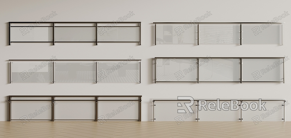 Glass Railing Guardrail Fence model