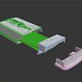 White Electronic Device With Green Conveyor Belt And Separate Component Design 3d model