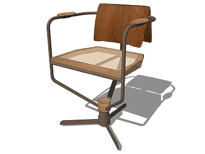 Ergonomic Office Chair With Metal Frame Leather Backrest Mesh Seat And Five Star Base 3d model
