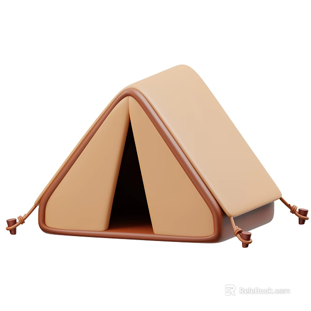Decorative Ornament Set With Triangular Design Beige Brown Color And Edge Details 3d model 