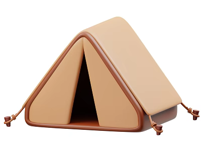 Decorative Ornament Set With Triangular Design Beige Brown Color And Edge Details 3d model