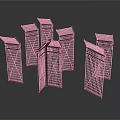 Multiple Brown Metal Grid Scenic Structures With Various Shapes On Dark Background