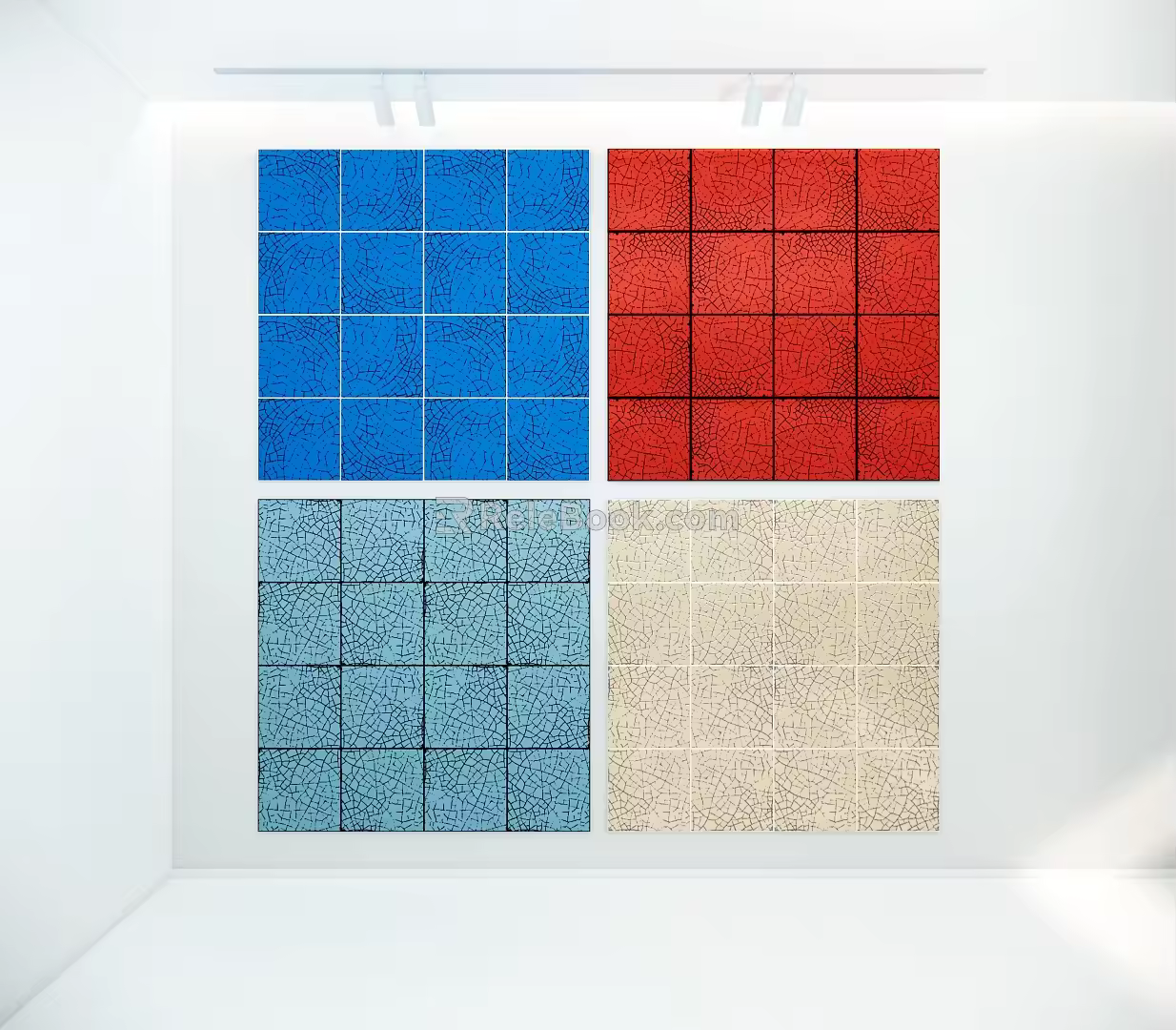 Blue and White Porcelain Texture Seamless Tile Solid Color Mosaic Porcelain Crushed Texture 3d model