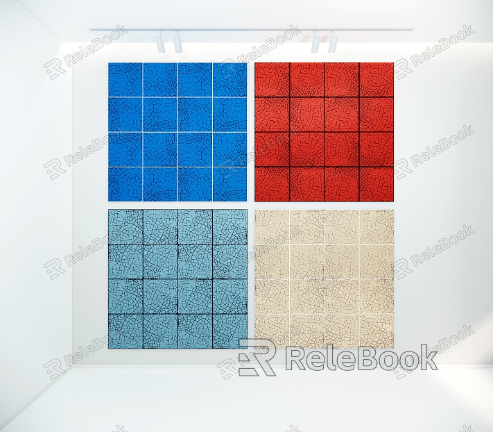 Blue and White Porcelain Texture Seamless Tile Solid Color Mosaic Porcelain Crushed Texture model