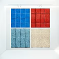Blue and White Porcelain Texture Seamless Tile Solid Color Mosaic Porcelain Crushed Texture 3d model