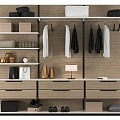 Wardrobe Shoe Cabinet Hanger Clothes Shoes Hats Leather Case 3d model