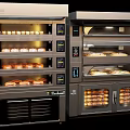 Kitchen Ovens Display With Multiple Layers And Baking Food From Different Angles 3d model