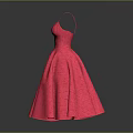 Pink Sleeveless Evening Dress With Spaghetti Straps And Flared Skirt