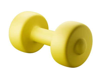Yellow Rubber Fitness Dumbbell Hand Weight For Home Gym Training Equipment 3d model