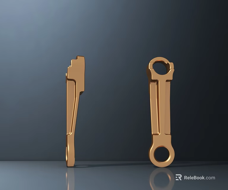 Golden Metal Door Handles With Modern Design In Two Different Shapes 3d model 