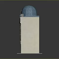 European Style Multi Story Building With Blue Dome Ground Floor Shops And Windows