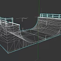 Wooden Skateboard Ramp With Graffiti Art And Safety Railings For Skate Sports
