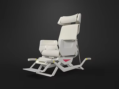 Modern Ergonomic Office Chair With High Back Adjustable Backrest And Sleek White Structure 3d model