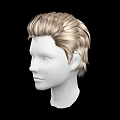 White Head Model With Blonde Short Hair And Visible Facial Organs