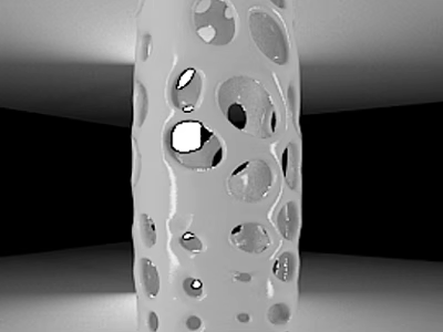 Modern Perforated Column with Circular Holes as Decorative Interior Architectural Feature 3d model