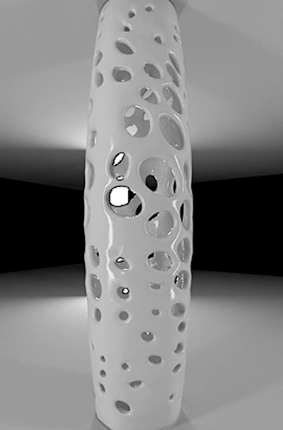 Modern Perforated Column with Circular Holes as Decorative Interior Architectural Feature 3d model
