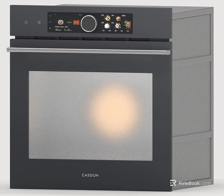 Modern Kitchen Oven With Digital Display Control Knobs Glass Door And Interior Light 3d model 