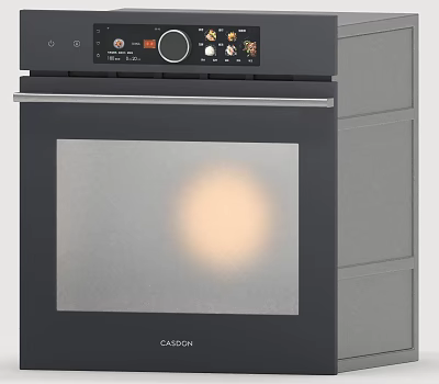 Modern Kitchen Oven With Digital Display Control Knobs Glass Door And Interior Light 3d model