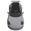 Stylish White Sports Car In Modern Concrete Interior With Shiny Floor And Grid Ceiling