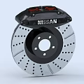 NEAN High Performance Brake Disc With Black Caliper Perforated And Slotted Design