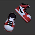High Top White Red Black Sneakers Lace Up Casual Footwear Stylish Design