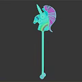 Colorful Unicorn Themed Decorative Furniture With Pink Mane Rainbow Horn Blue Pole And Pink Wheels