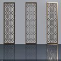 Elegant Modern Flush Doors With Intricate Lattice And Geometric Patterns 3d model