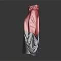 Stylish Red And Gray Turtleneck Poncho With Loose Sleeves And Knit Fabric