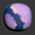 Glossy Decorative Sphere With Soft Pastel Purple And Blue Abstract Cloud Like Patterns 3d model