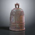 Vintage Bell Shaped Copper Decorative Ornament With Holes Stripes And Decorative Top For Home Decor